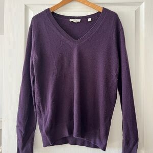 Vince Deep Purple V-Neck Women's Sweater